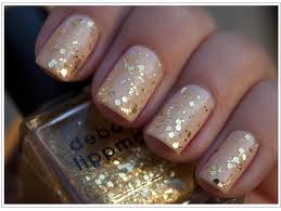 gold champagne nails