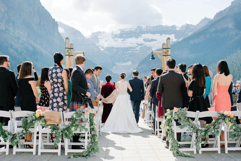 Lake Louise wedding ceremony Lakeview Terrace
