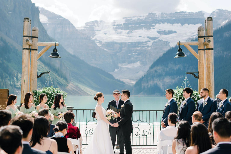 Lake Louise wedding ceremony behind the scenes